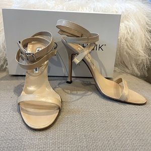 Manolo Blahnik Kaya Giaera Ivory Sandal size 38